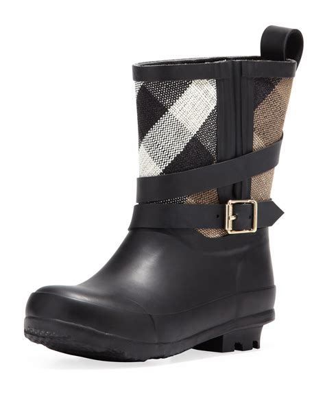 Burberry short check rain boots